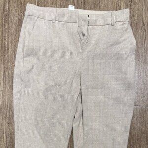 H&M Cream Plaid Pants/Slacks Women's 6